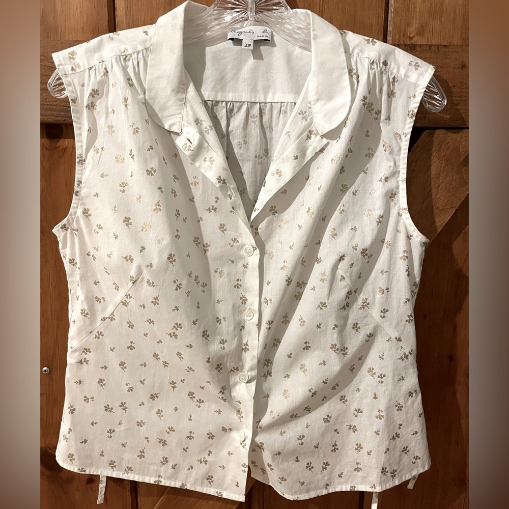Agnès B NWOT Sleeveless Button-Down Top